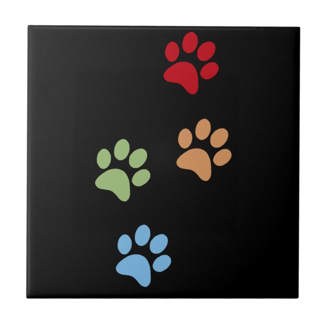 Dog footprint ceramic tile (Front)