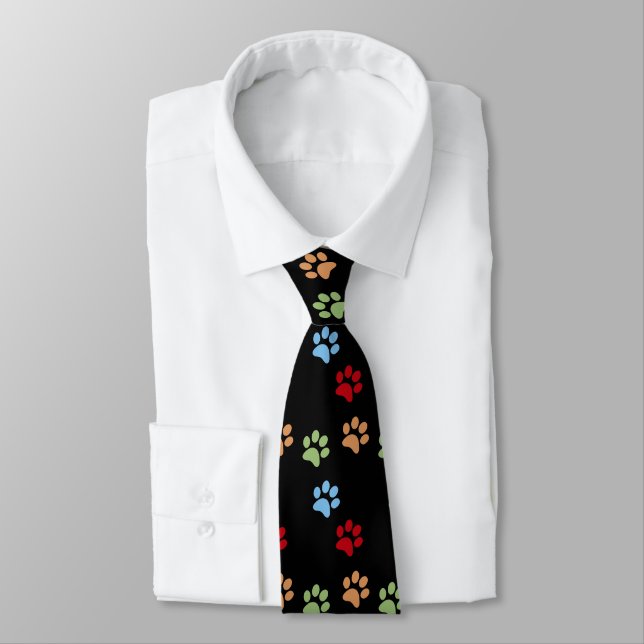 Dog footprint neck tie (Tied)
