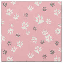 Dog footprints on a pink background
