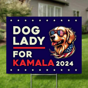 Dog For Harris Walz Yard Sign