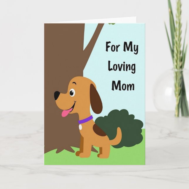 Dog For My Loving Mom Card (Front)