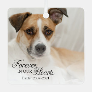 Dog Forever In Our Hearts Photo Metal Ornament