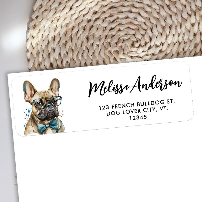 Dog French Bulldog Personalized Pet Return Address Label (Creator Uploaded)