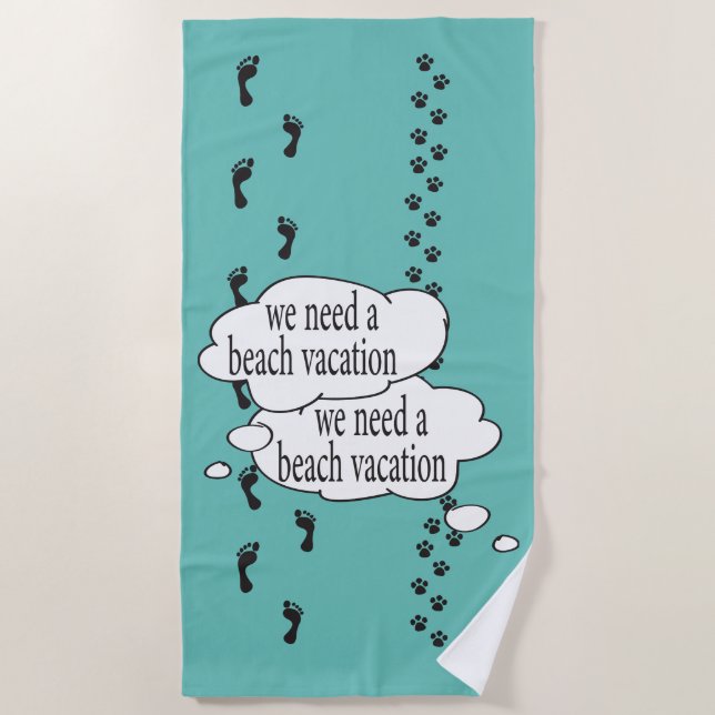 Dog Friendly Beaches Funny Beach Towel  (Front)