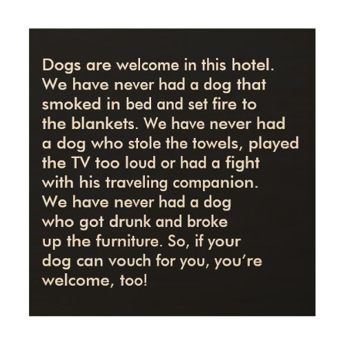 Dog Friendly Hotel Sign