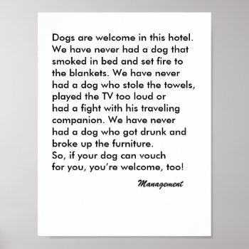 Dog Friendly Hotel Sign by haveagreatlife1 at Zazzle