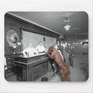 Dog Friendly Saloon Tavern Bar 1900 Photograph Mouse Pad
