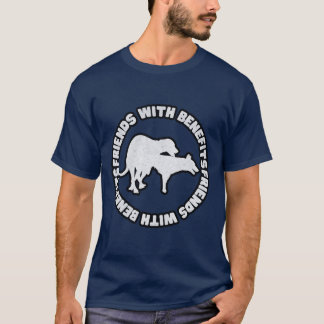 Dog Friends With Benefits White Grunge retro T-Shirt
