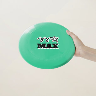 Dog frisbee with custom pet name and star logo