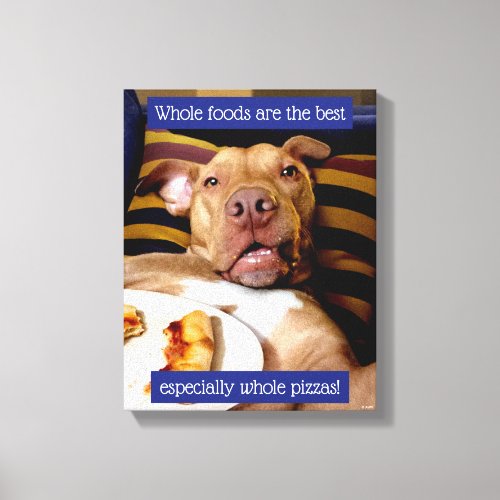 Dog Full Of Pizza Canvas Print