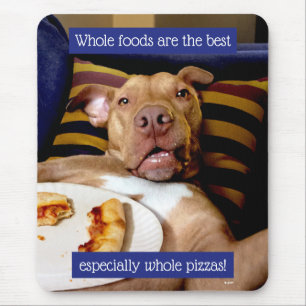 Dog Full Of Pizza Mouse Pad