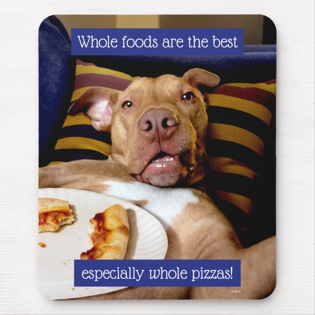 Dog Full Of Pizza Mouse Pad (Front)