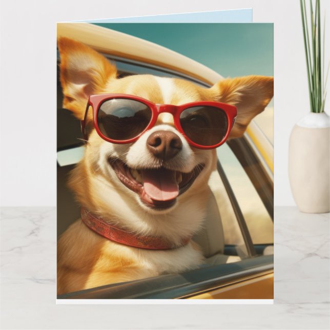 DOG FUNNY BIRTHDAY GREETING CARD  (Front)