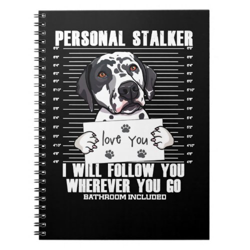 Dog Funny Dalmatian Dog Cartoon puppy animal paw Notebook