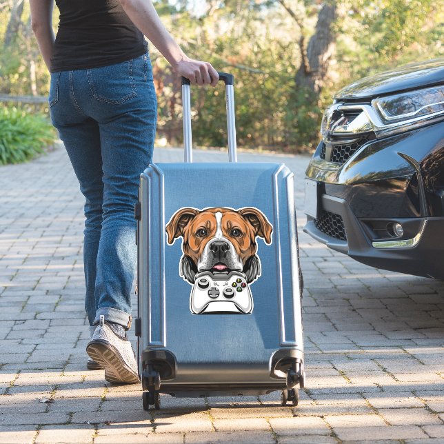 Dog Gamer - Video Game   Sticker (Suitcase Insitu)