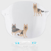 Dog German Shepherd Breed Fun Face Shield (Front w/Glasses)