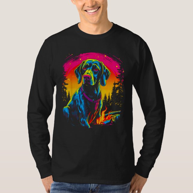 Dog German Shorthaired Pointer Camping T-Shirt (Front)