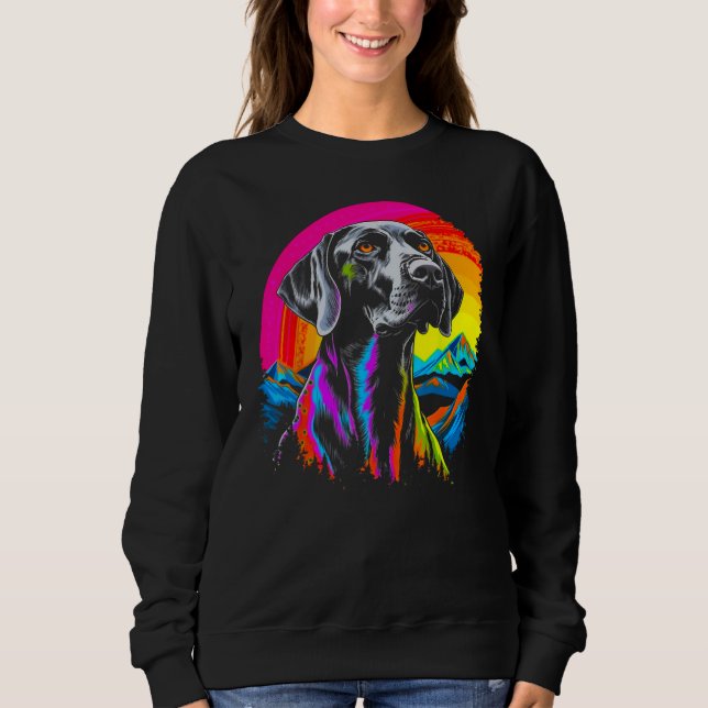 Dog German Shorthaired Pointer Mountain Nature Sun Sweatshirt (Front)
