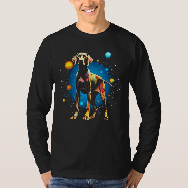 Dog German Shorthaired Pointer Planet Space T-Shirt (Front)