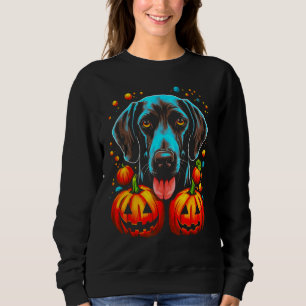 Dog German Shorthaired Pointer Pumpkin Halloween Sweatshirt