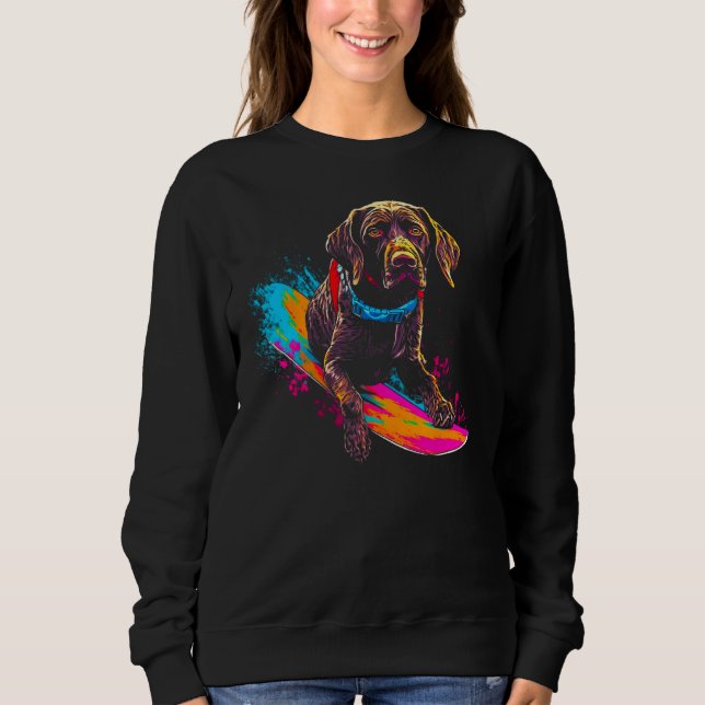 Dog German Shorthaired Pointer Snowboard Sweatshirt (Front)