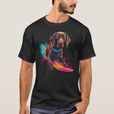 Dog German Shorthaired Pointer Snowboard T-Shirt