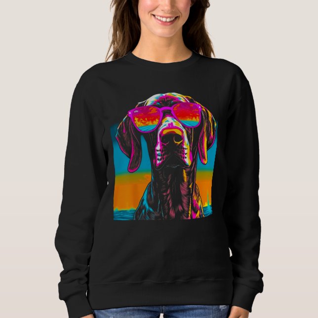 Dog German Shorthaired Pointer Sunglasses Sweatshirt (Front)