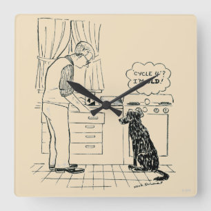 Dog Getting Older Square Wall Clock