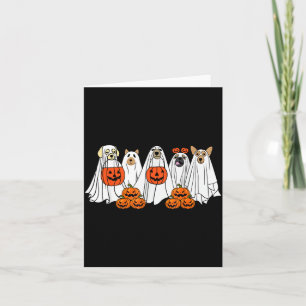 Dog Ghost Cute Dog Dressed As Ghost Funny Card