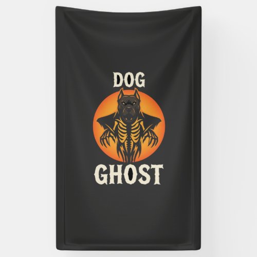 Dog Ghost Halloween Horror Vector Banner