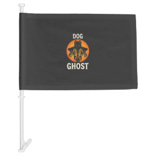 Dog Ghost Halloween Horror Vector Car Flag