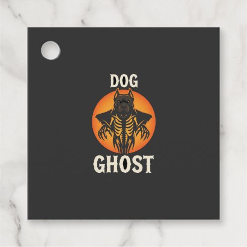 Dog Ghost Halloween Horror Vector Favor Tags