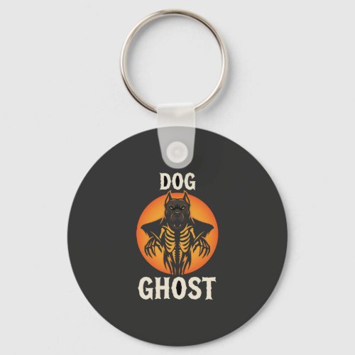 Dog Ghost Halloween Horror Vector Keychain