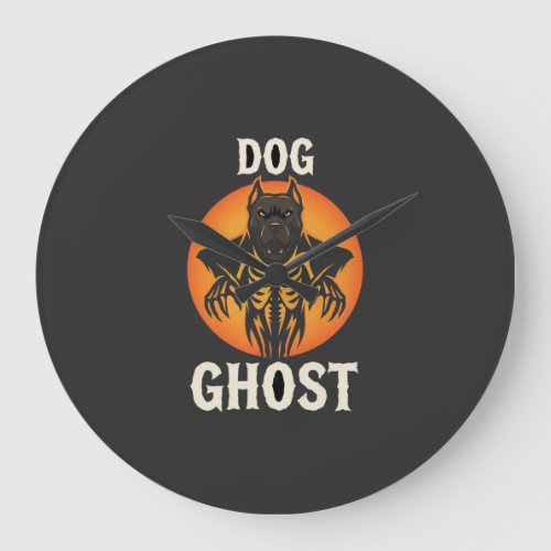 Dog Ghost Halloween Horror Vector Large Clock