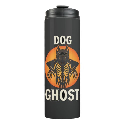 Dog Ghost Halloween Horror Vector Thermal Tumbler