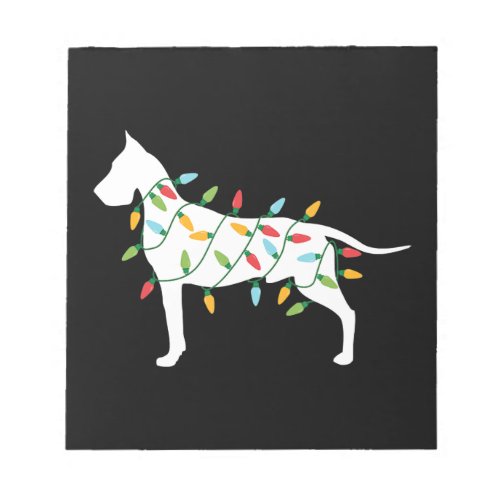 Dog Gif  Christmas Lights Great Dane Notepad