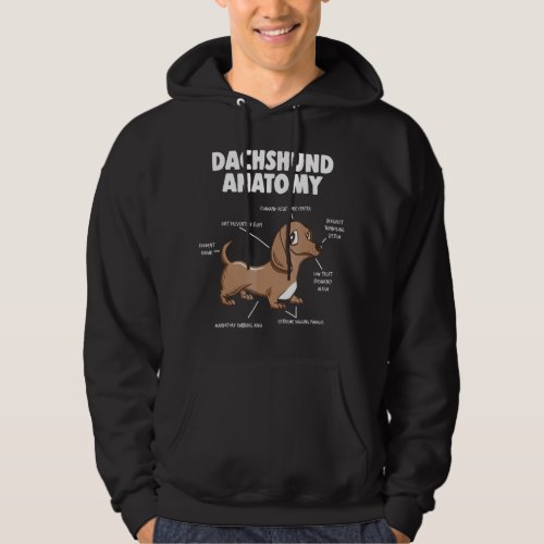 Dog Gift  Anatomy Dachshund  Funny Weiner Hoodie