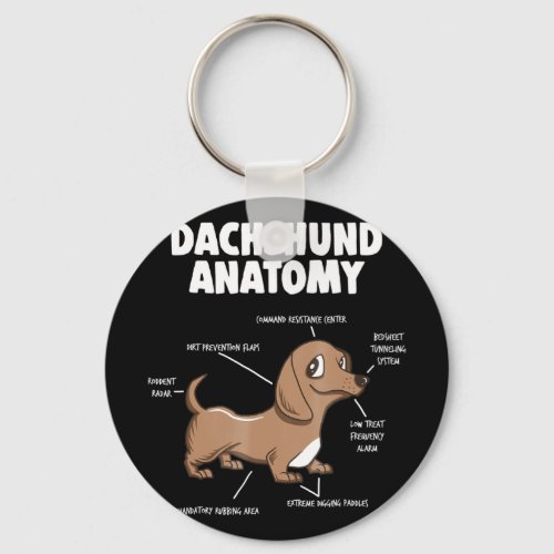 Dog Gift  Anatomy Dachshund Funny Weiner Keychain