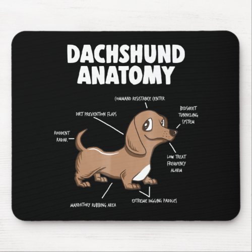 Dog Gift  Anatomy Dachshund  Funny Weiner Mouse Pad