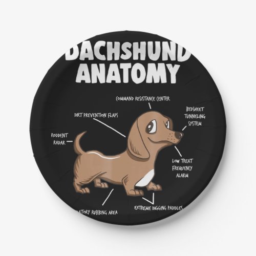 Dog Gift  Anatomy Dachshund  Funny Weiner Paper Plates