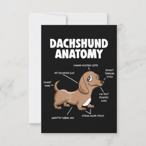 Dog Gift  Anatomy Dachshund  Funny Weiner RSVP Card