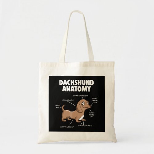 Dog Gift  Anatomy Dachshund  Funny Weiner Tote Bag