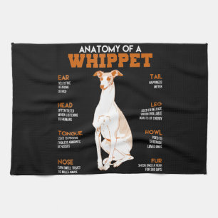 Dog Gift anatomy of a whippet dogs t funny gift Kitchen Towel
