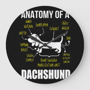 Dog Gift   Anatomy Of Dachshund Large Clock