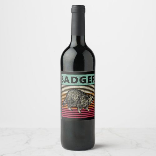 Dog Gift  Badger  Wisconsin Wine Label