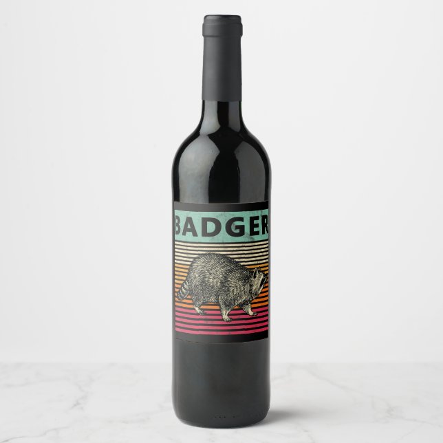Dog Gift | Badger  Wisconsin Wine Label (Front)