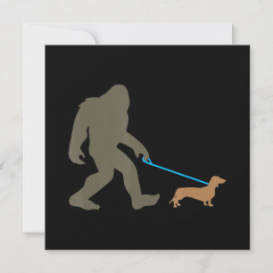 Dog Gift Bigfoot Walking Dachshund Invitation