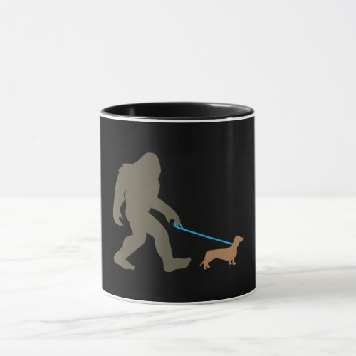 Dog Gift  Bigfoot Walking Dachshund Mug