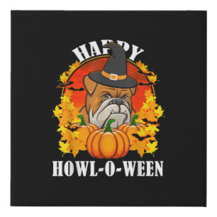Dog Gift Bulldog Halloween Gift For Dog Lovers Faux Canvas Print