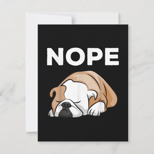Dog Gift  Bulldog Nope For Bulldog Lover  Thank You Card